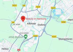 Bekijk de locatie van Beauty in Harmony in Alkmaar op de kaart van Google Maps 